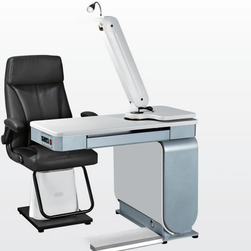 Ophthalmic unit table and chair motorized